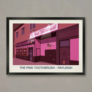 THE PINK TOOTHBRUSH VENUE POSTER Steve Ash illustration