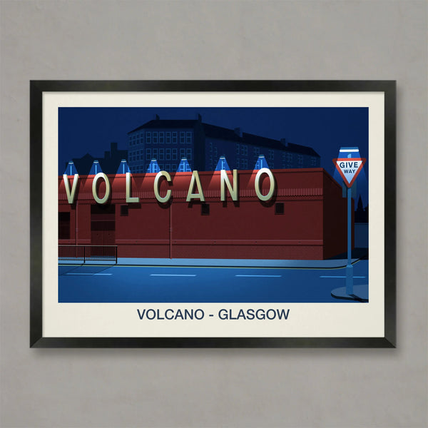 VOLCANO NIGHTCLUB POSTER - Ski Poster & Art Prints - Shop Online | Steve Ash Illustration