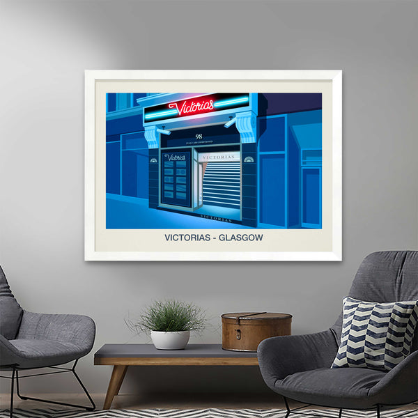 VICTORIAS NIGHTCLUB POSTER Steve Ash illustration