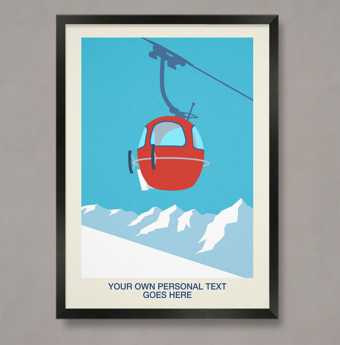 Personalised Minimalist Egg Gondola Poster – Ski Poster & Art Prints ...