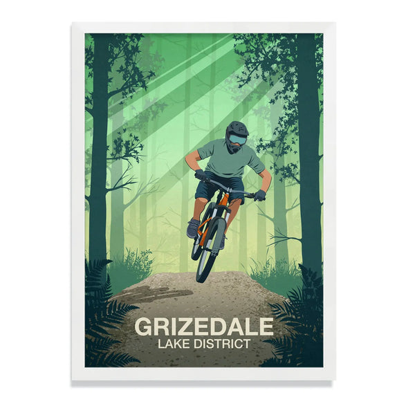 Grizedale Mountain Bike Poster - Ski Poster & Art Prints - Shop Online | Steve Ash Illustration
