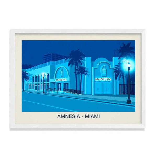 AMNESIA MIAMI NIGHTCLUB POSTER Steve Ash illustration