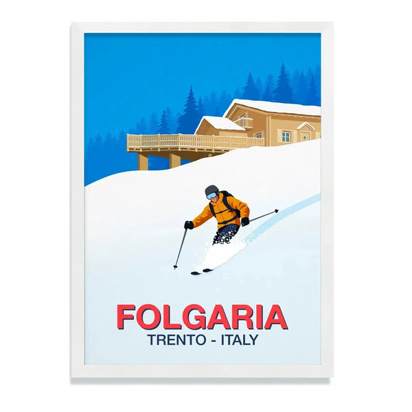 Folgaria Ski Poster Steve Ash illustration