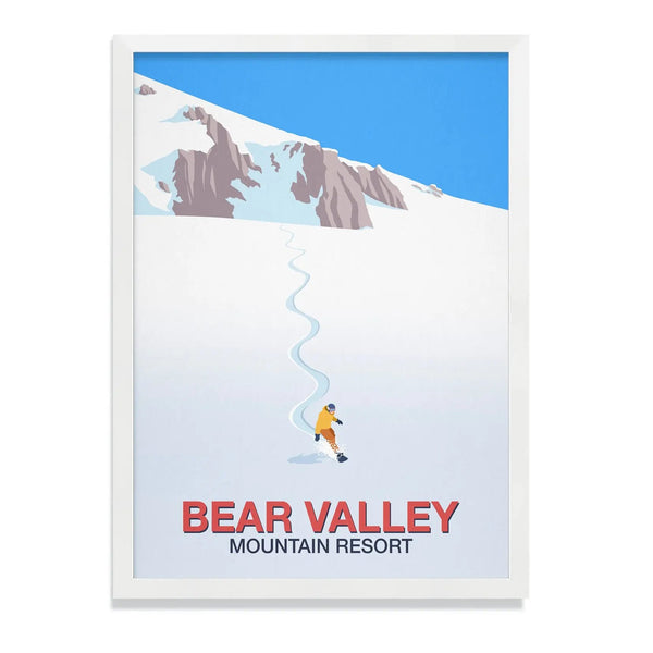 Bear Valley Snowboard Poster Steve Ash illustration
