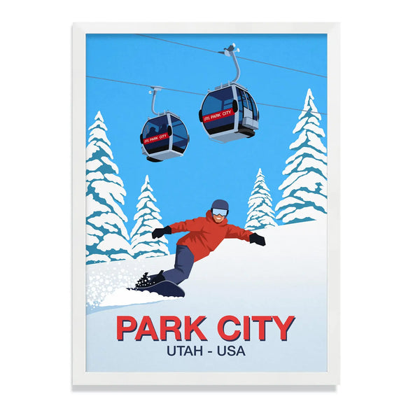 Park City Snowboard Poster Steve Ash illustration