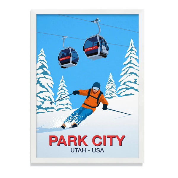 Park City skier poster Steve Ash illustration