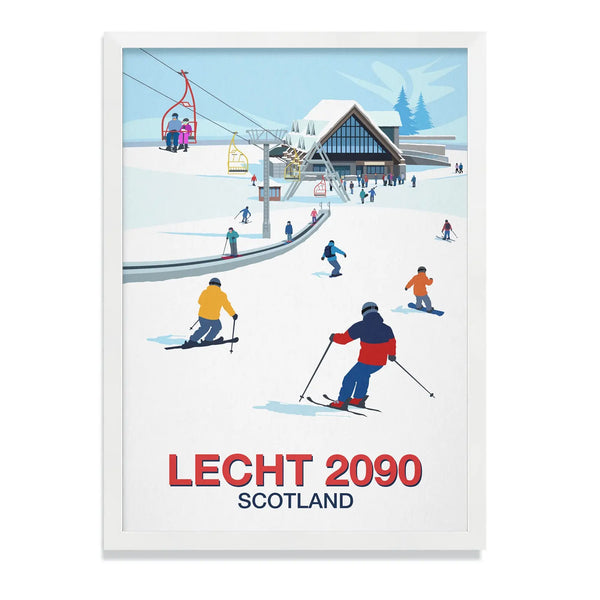 Lecht 2090 ski poster Steve Ash illustration
