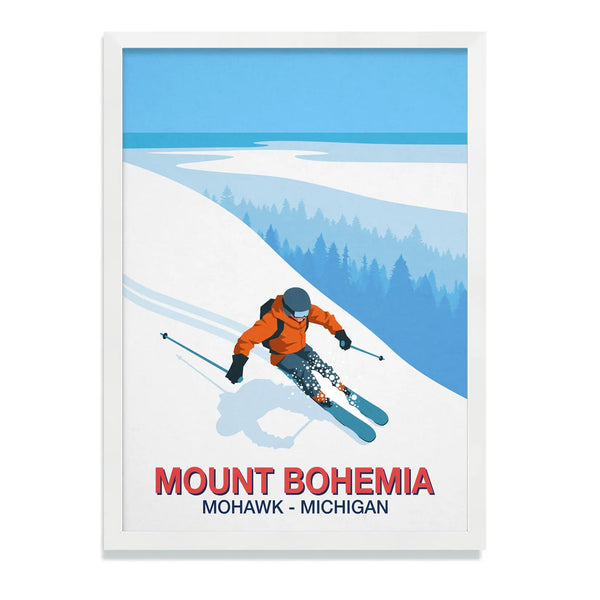 Mount Bohemia Ski Print | Michigan Extreme Skiing & Lake Effect Powder Poster