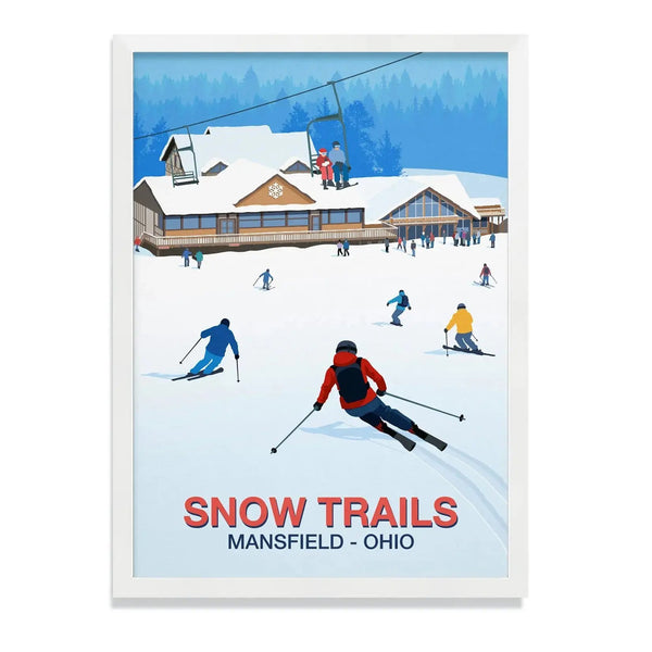 Snow Trails Ski Poster Steve Ash illustration