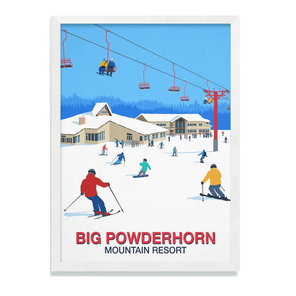 Big Powderhorn Mountain Resort Poster Steve Ash illustration