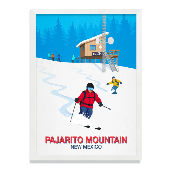 Pajarito Mountain ski poster Steve Ash illustration