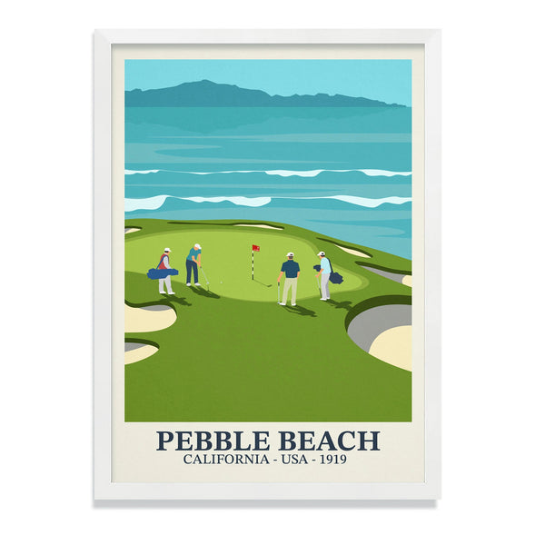 Pebble Beach Golf Poster Steve Ash illustration