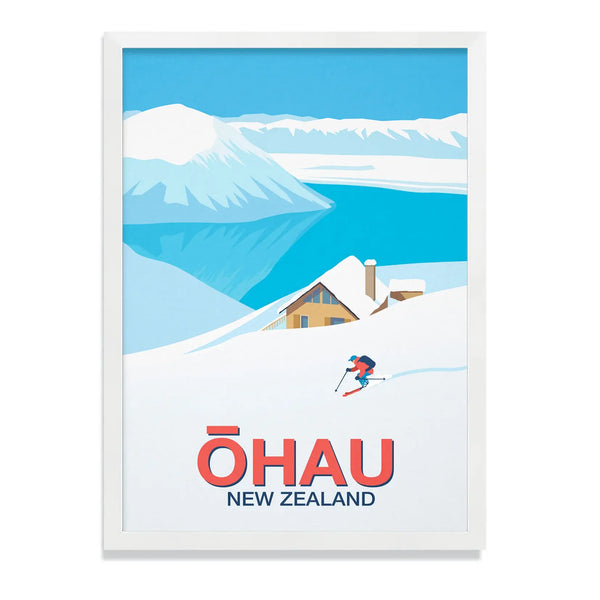 Ohau Ski Resort Poster - Ski Poster & Art Prints - Shop Online | Steve Ash Illustration