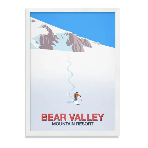 Bear Valley Mountain Resort Ski Poster Steve Ash illustration