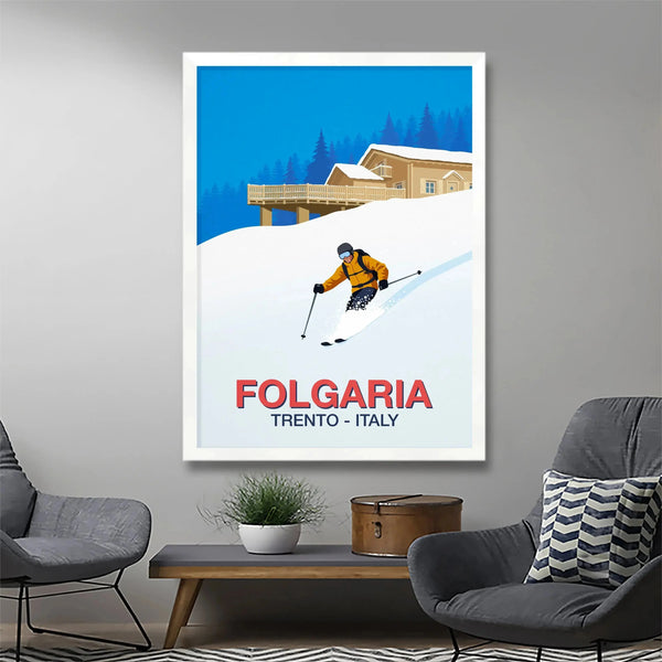 Folgaria Ski Poster Steve Ash illustration