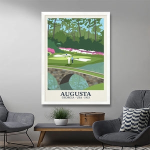 Augusta Golf Poster Steve Ash illustration