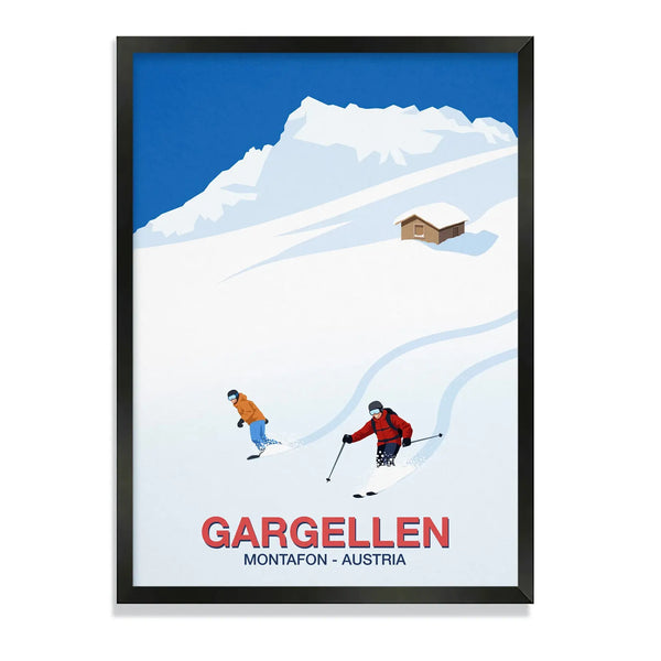Gargellan Ski Resort Poster Steve Ash illustration
