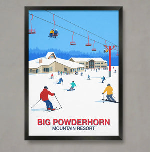 Big Powderhorn Mountain Resort Poster Steve Ash illustration