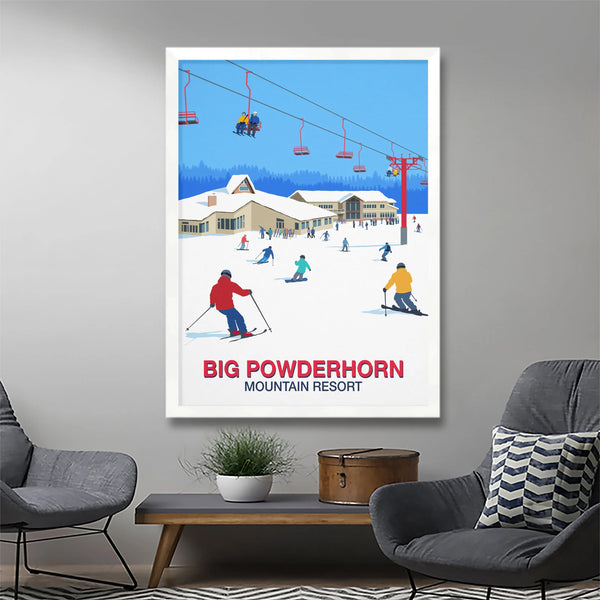 Big Powderhorn Mountain Resort Poster Steve Ash illustration