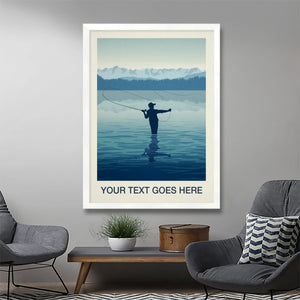 Personalised Fishing Print Steve Ash illustration