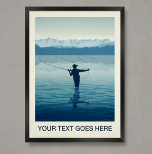 Personalised Fishing Print Steve Ash illustration