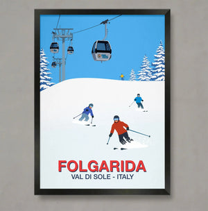 Folgarida Ski Poster Steve Ash illustration