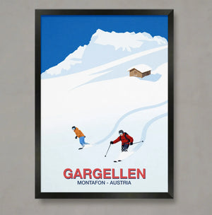 Gargellan Ski Resort Poster Steve Ash illustration