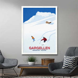 Gargellan Ski Resort Poster Steve Ash illustration
