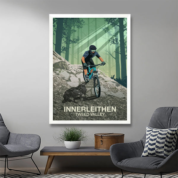 Innerleithen Bike Park Poster Steve Ash illustration