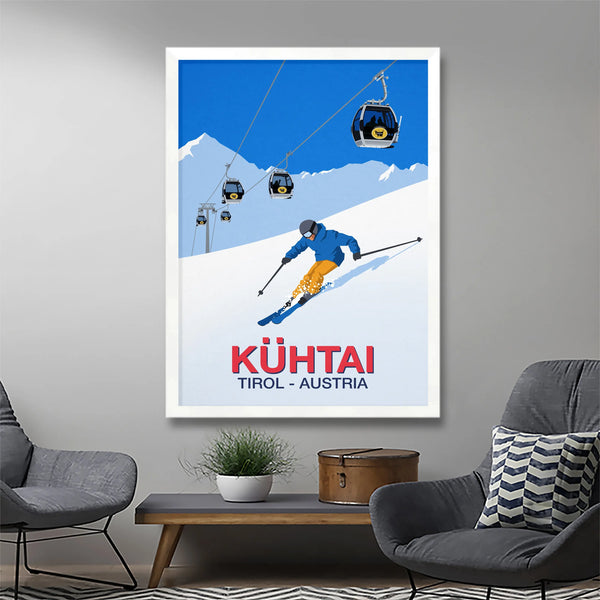 Kuhtai ski resort poster - Ski Poster & Art Prints - Shop Online | Steve Ash Illustration