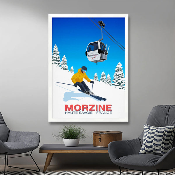 Morzine skier poster Steve Ash illustration