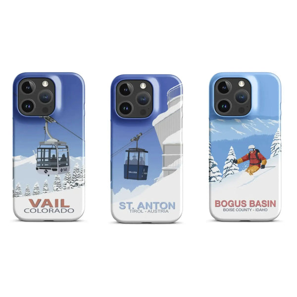 Ski Resort iPhone Cases Steve Ash illustration