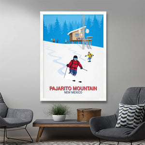 Pajarito Mountain ski poster Steve Ash illustration