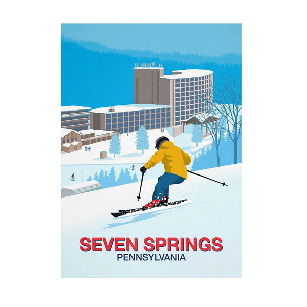 Seven Springs Ski Resort Poster Steve Ash illustration