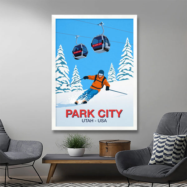 Park City skier poster Steve Ash illustration