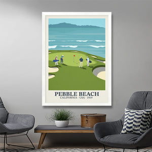 Pebble Beach Golf Poster Steve Ash illustration