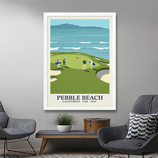 Pebble Beach Golf Poster Steve Ash illustration