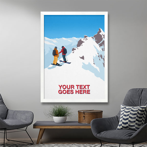 Personalised skier and snowboarder poster
