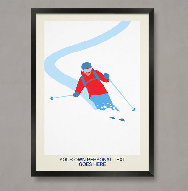 Personalised Minimalist Skier Poster