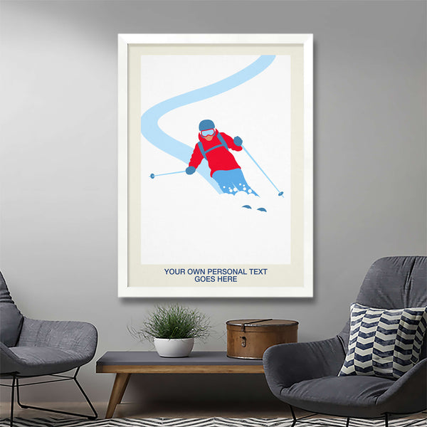 Personalised Minimalist Skier Poster