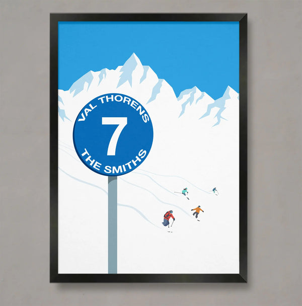 Personalised Ski Sign Poster - Ski Poster & Art Prints - Shop Online | Steve Ash Illustration