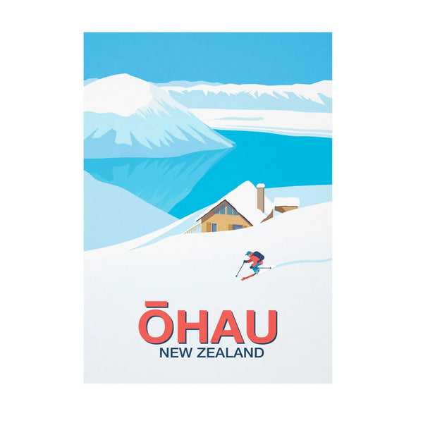 Ohau Ski Resort Poster - Ski Poster & Art Prints - Shop Online | Steve Ash Illustration