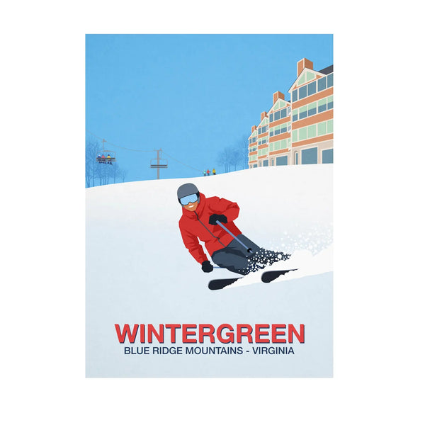 Wintergreen Ski Poster - Ski Poster & Art Prints - Shop Online | Steve Ash Illustration
