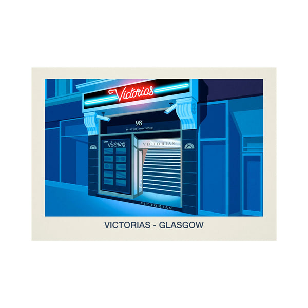 VICTORIAS NIGHTCLUB POSTER Steve Ash illustration