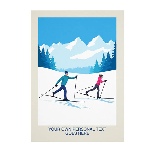 Personalised Nordic Skiing Poster Steve Ash illustration