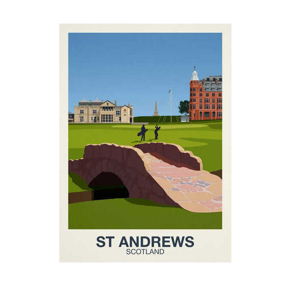 St Andrews Golf Poster Steve Ash illustration