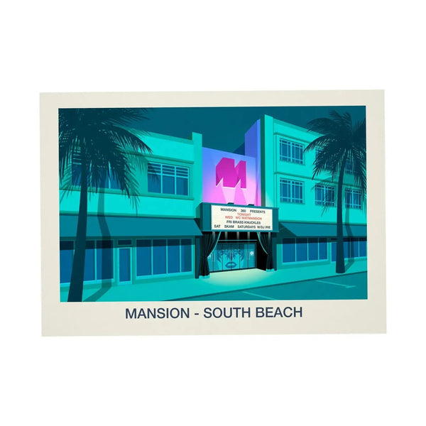 MANSION NIGHTCLUB POSTER Steve Ash illustration
