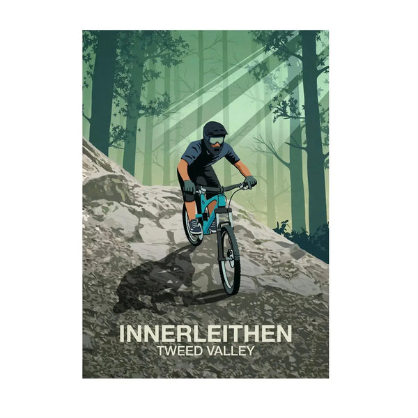 Innerleithen Bike Park Poster Steve Ash illustration