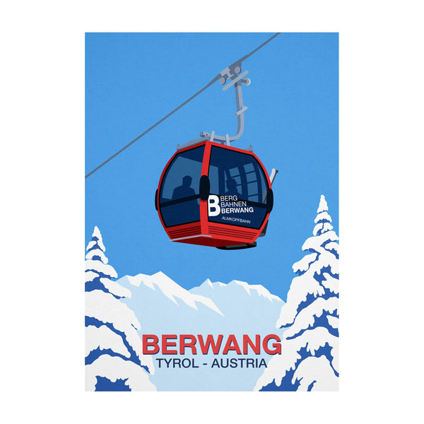 Berwang Ski Poster Steve Ash illustration