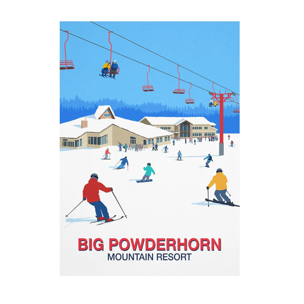 Big Powderhorn Mountain Resort Poster Steve Ash illustration